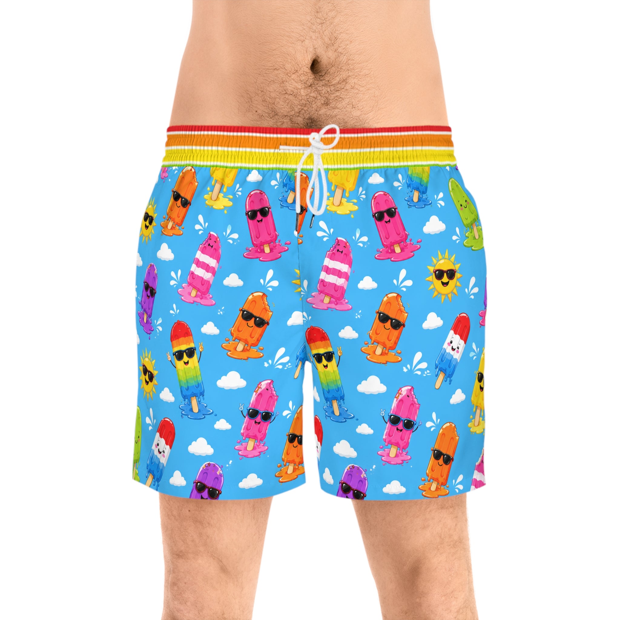 Men's Swim Shorts — Colorful Sunglasses Popsicle Pattern