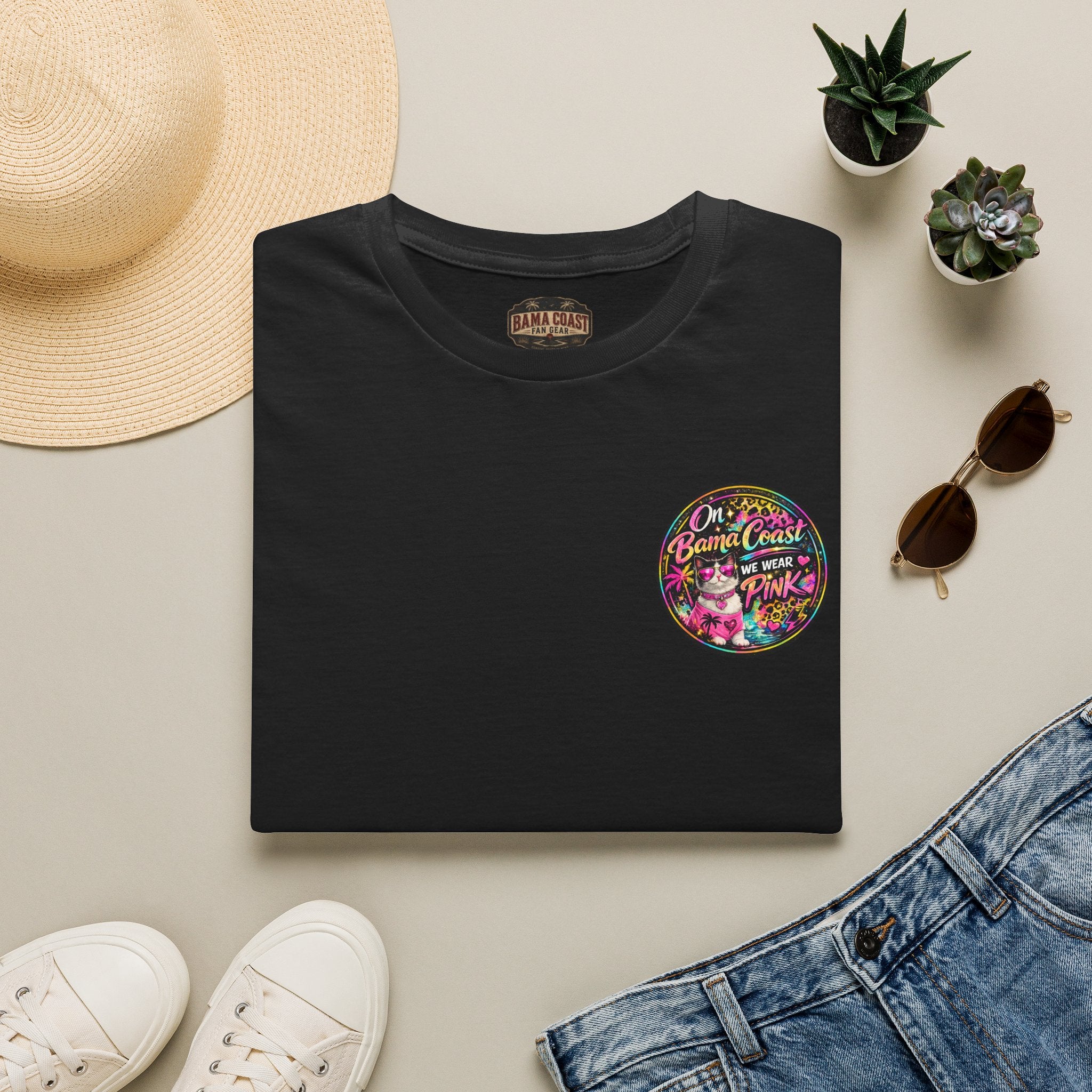 On Wednesdays We Wear Pink Cat Shirt | Retro Neon Leopard Print Tee