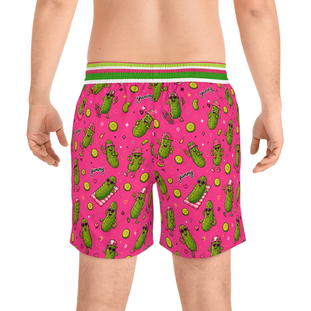 Big Dill Energy Pickle Swim Trunks  -- Men's Mid-Length Trunks