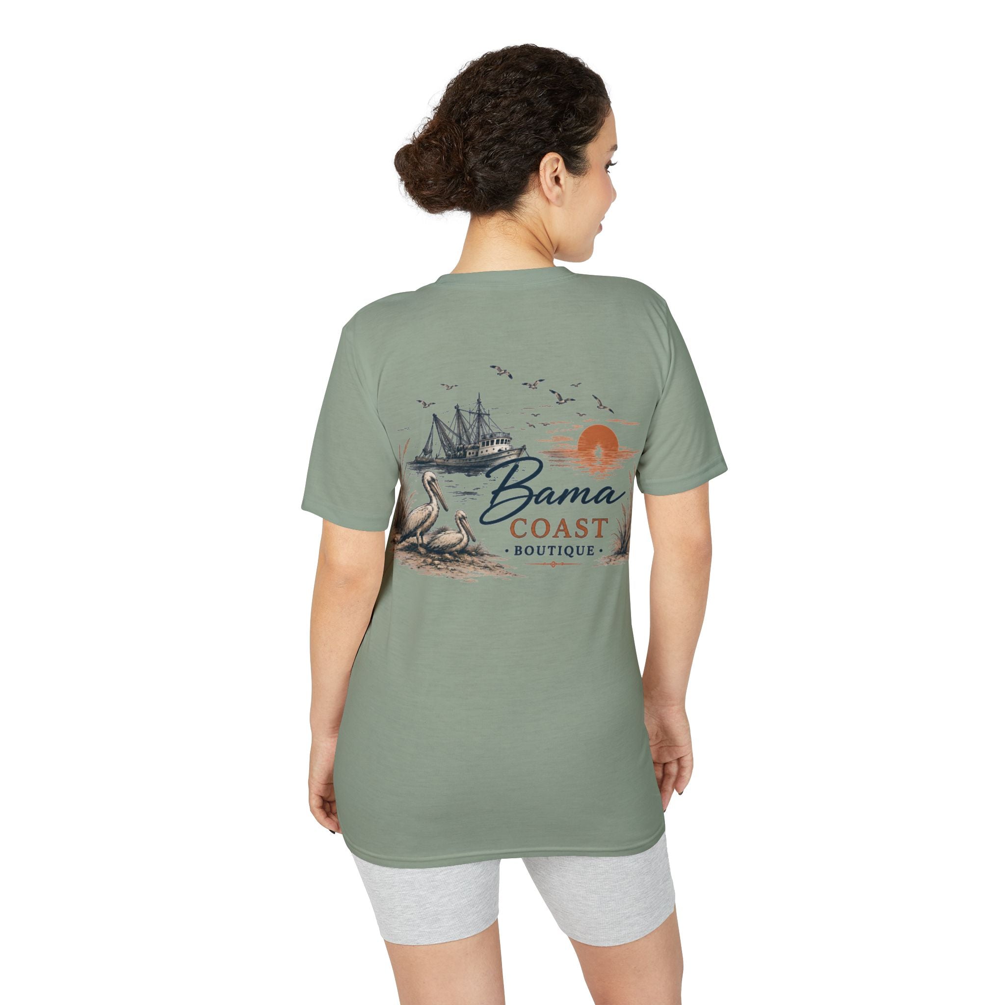 Bama Coast Boutique T-Shirt — Coastal Fishing Sunset Graphic Tee