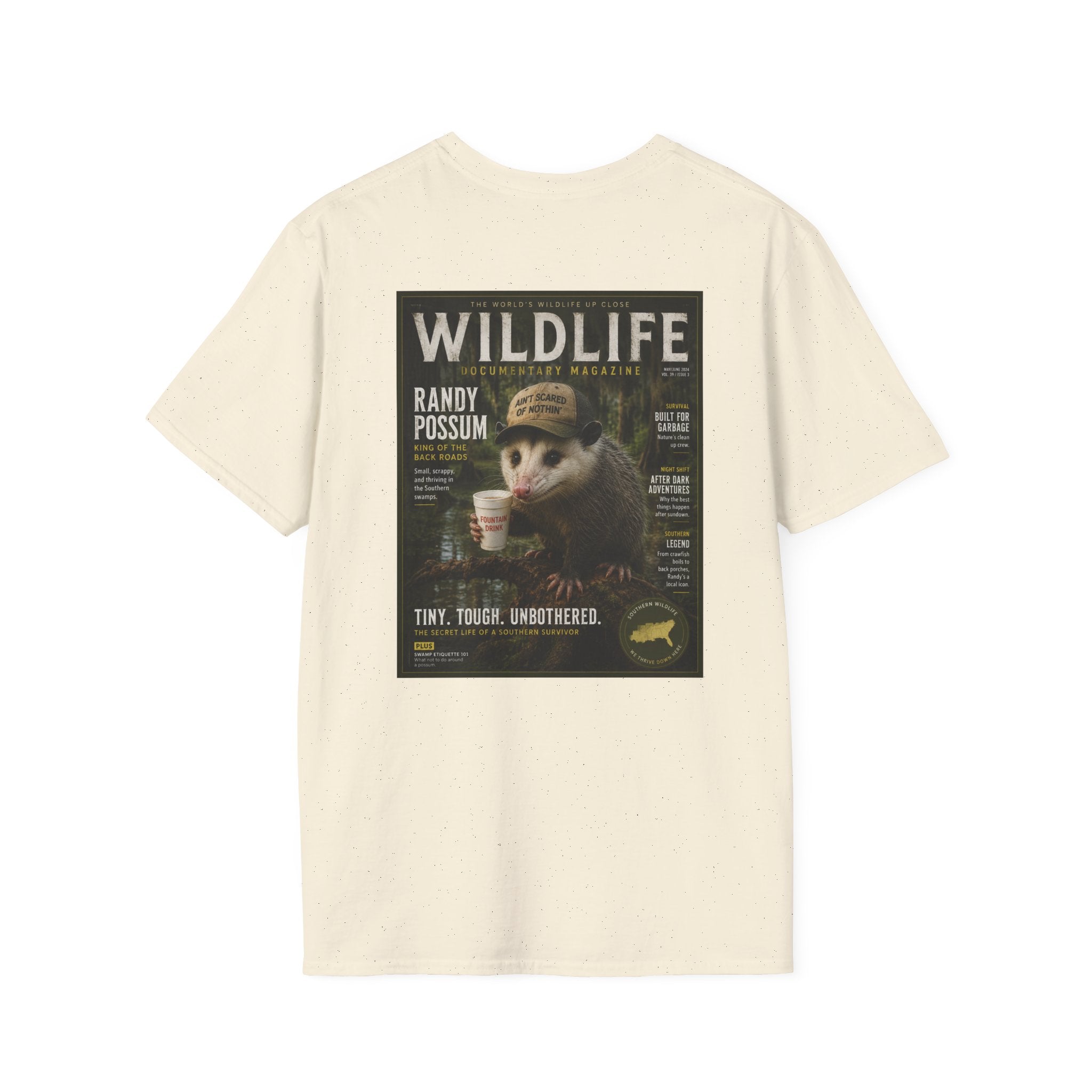 Randy Possum Magazine T-Shirt — 'Randy Possum' Vintage Animal Graphic Tee