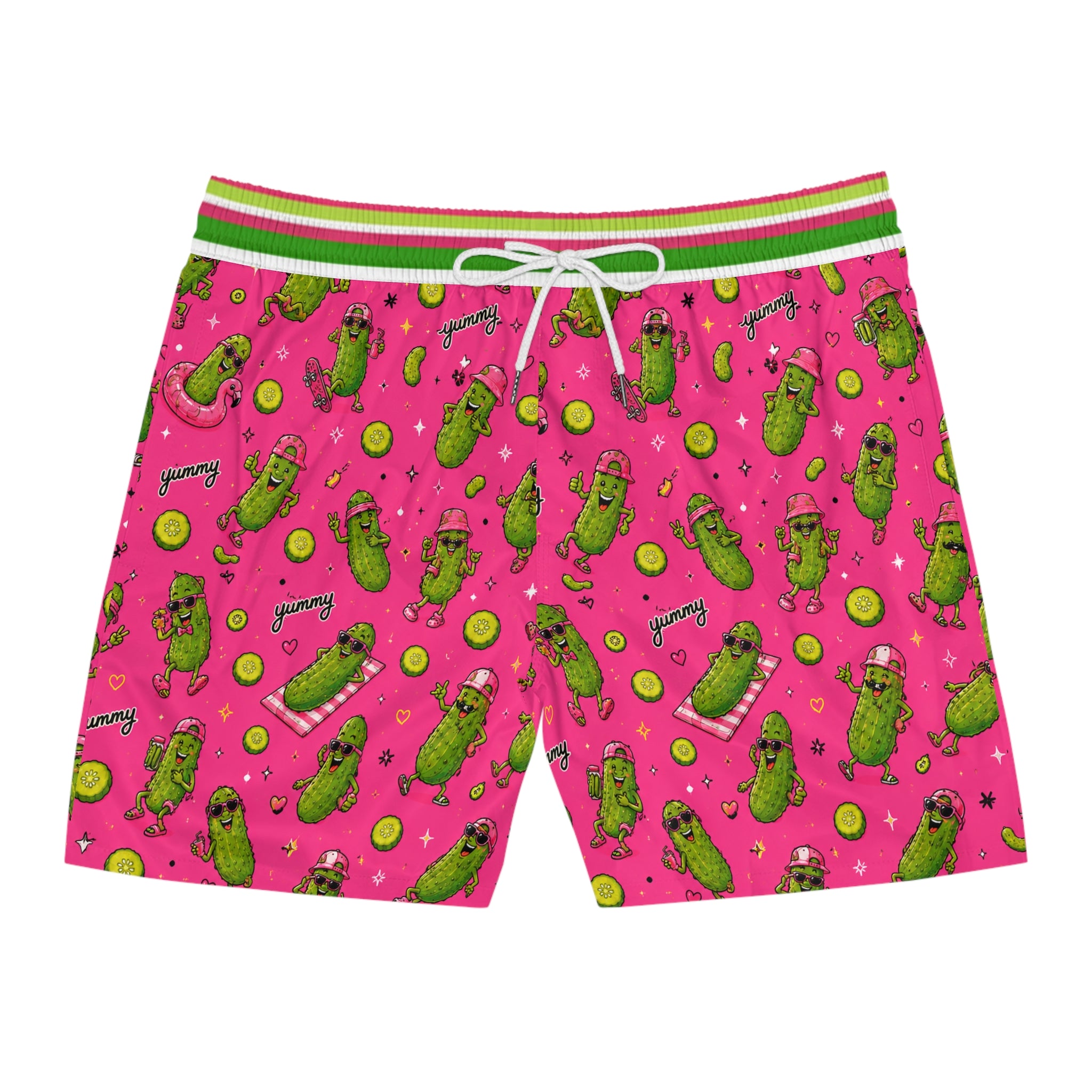 Big Dill Energy Pickle Swim Trunks  -- Men's Mid-Length Trunks