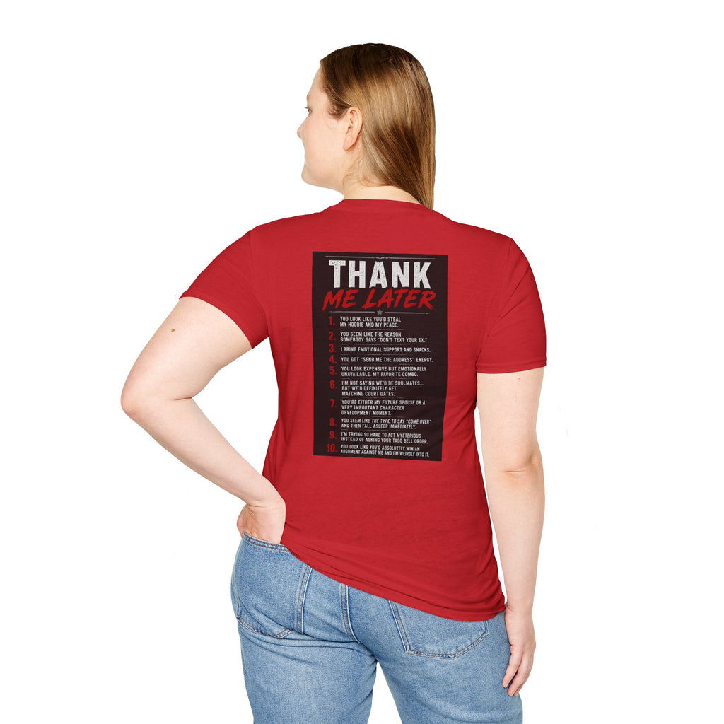 Thank Me Later T-Shirt — Funny List Back Graphic Tee