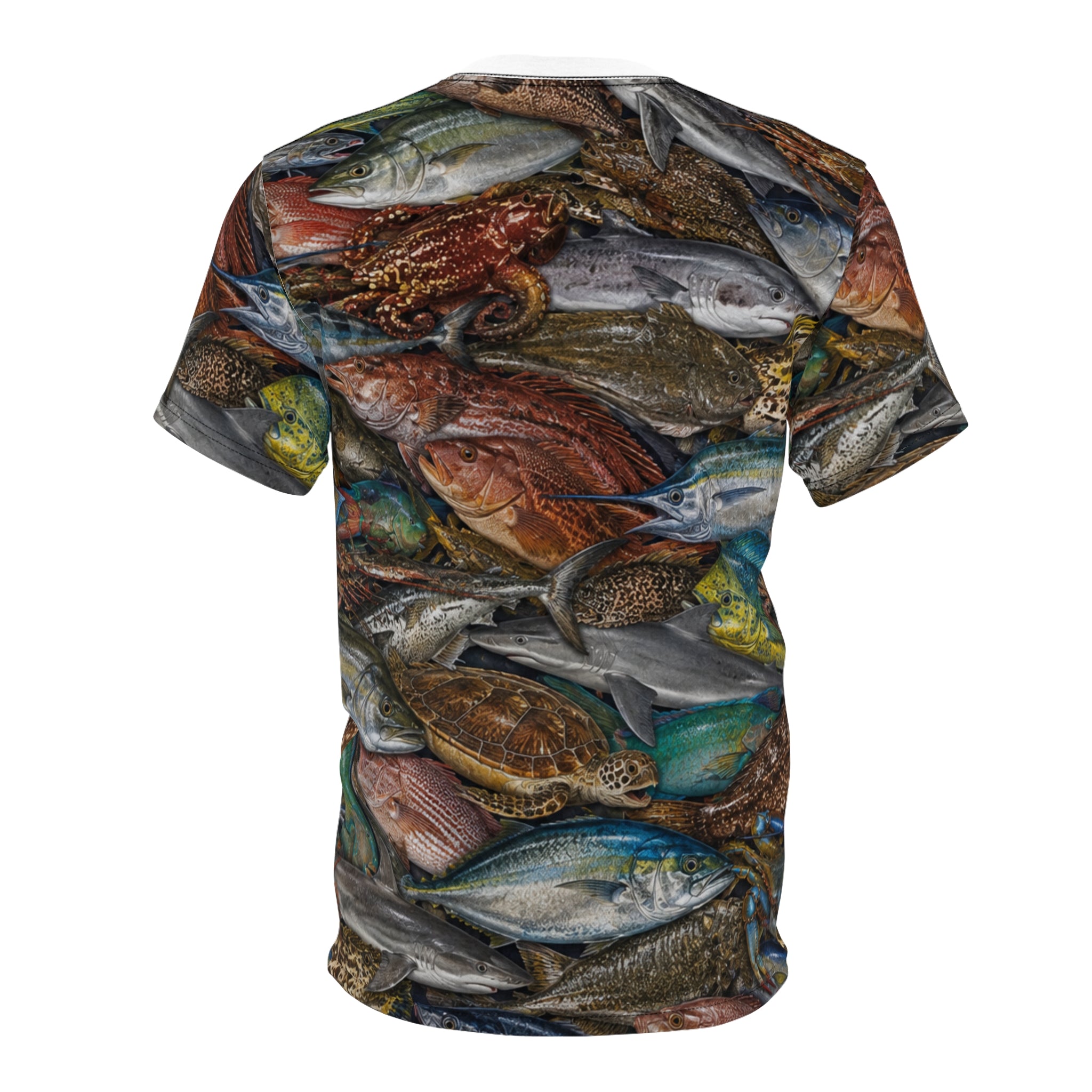 Allover Fish Pattern Tee | Marine Aquarium Ocean Life Shirt