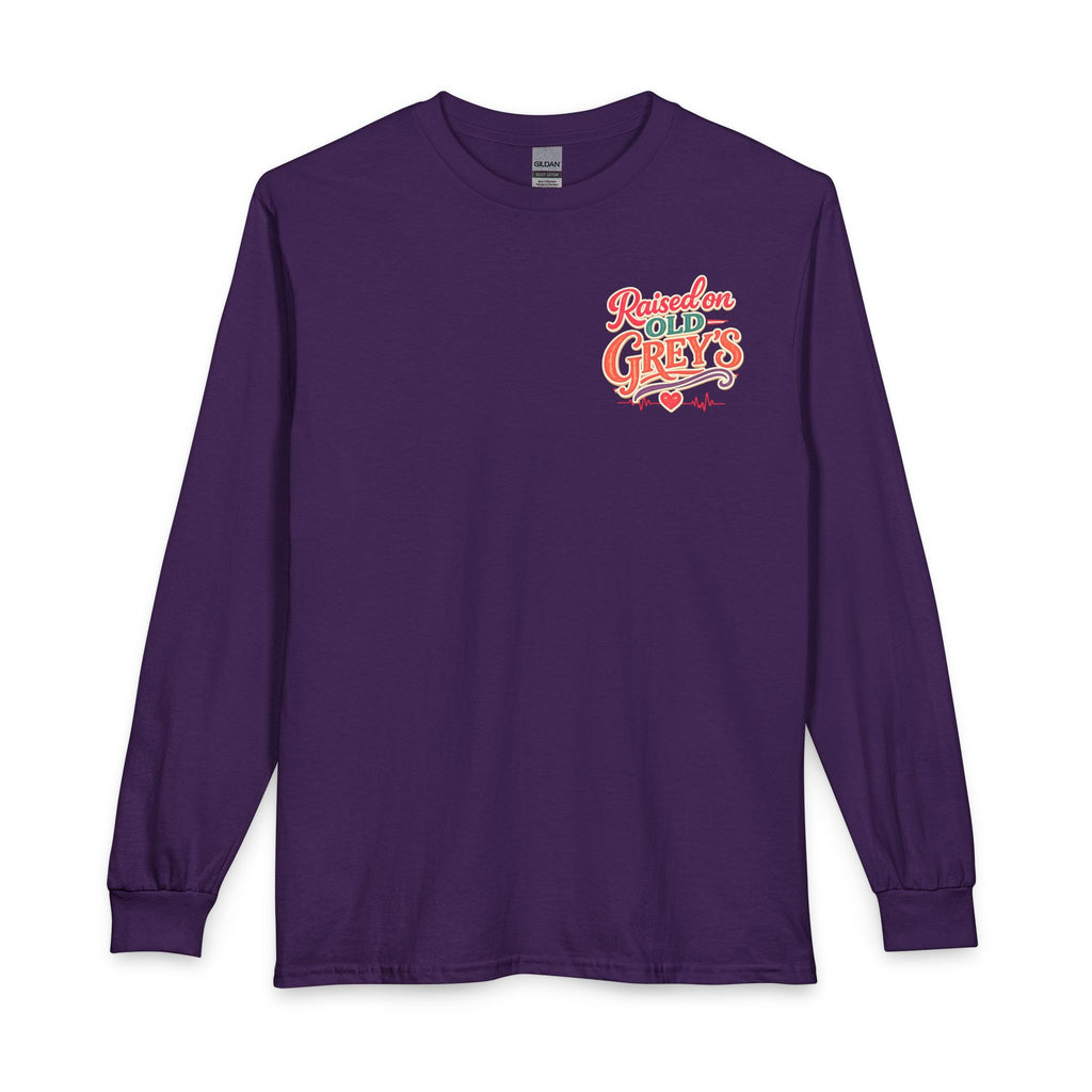 Raised on Old Grey's Shirt | Funny Grey's Anatomy Inspired Long Sleeve | Nostalgic TV Fan Gift | Seattle Grace Era Tee | Comfort Show Long Sleeve Tee