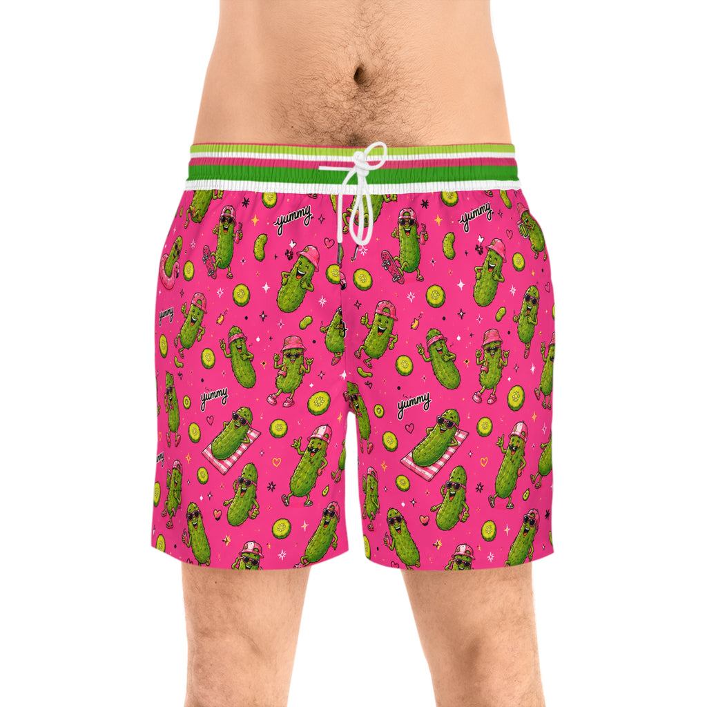 Big Dill Energy Pickle Swim Trunks  -- Men's Mid-Length Trunks