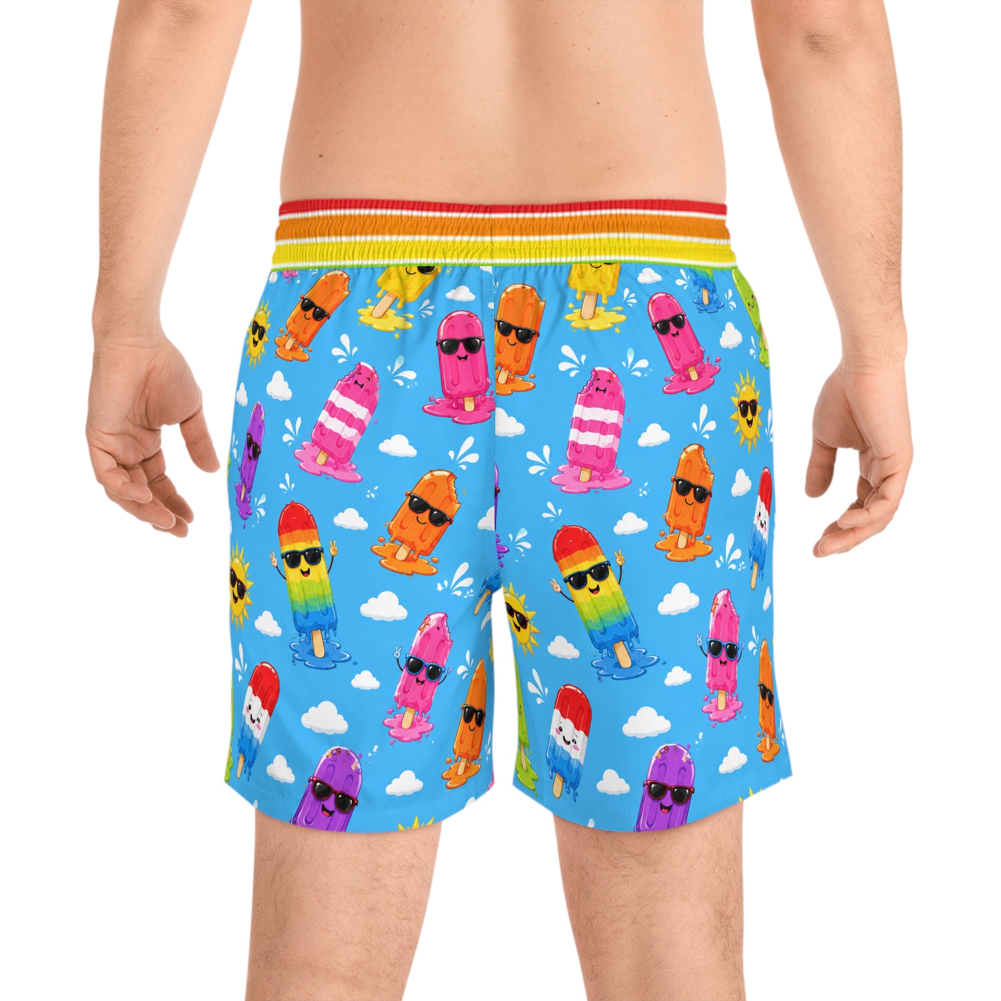 Men's Swim Shorts — Colorful Sunglasses Popsicle Pattern