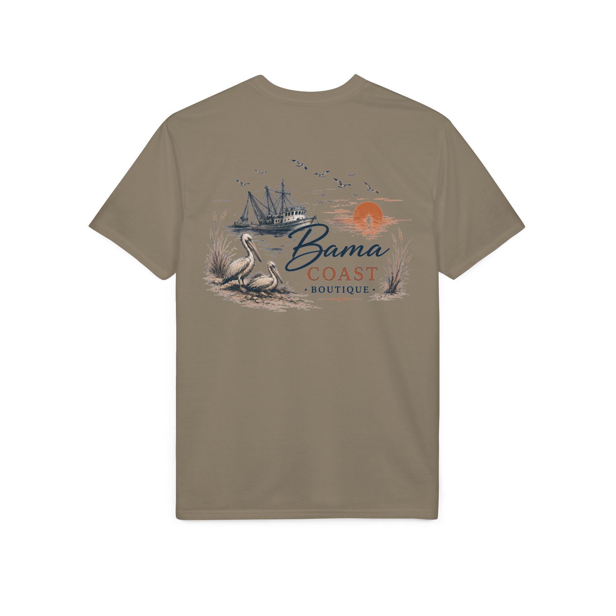 Bama Coast Boutique T-Shirt — Coastal Fishing Sunset Graphic Tee
