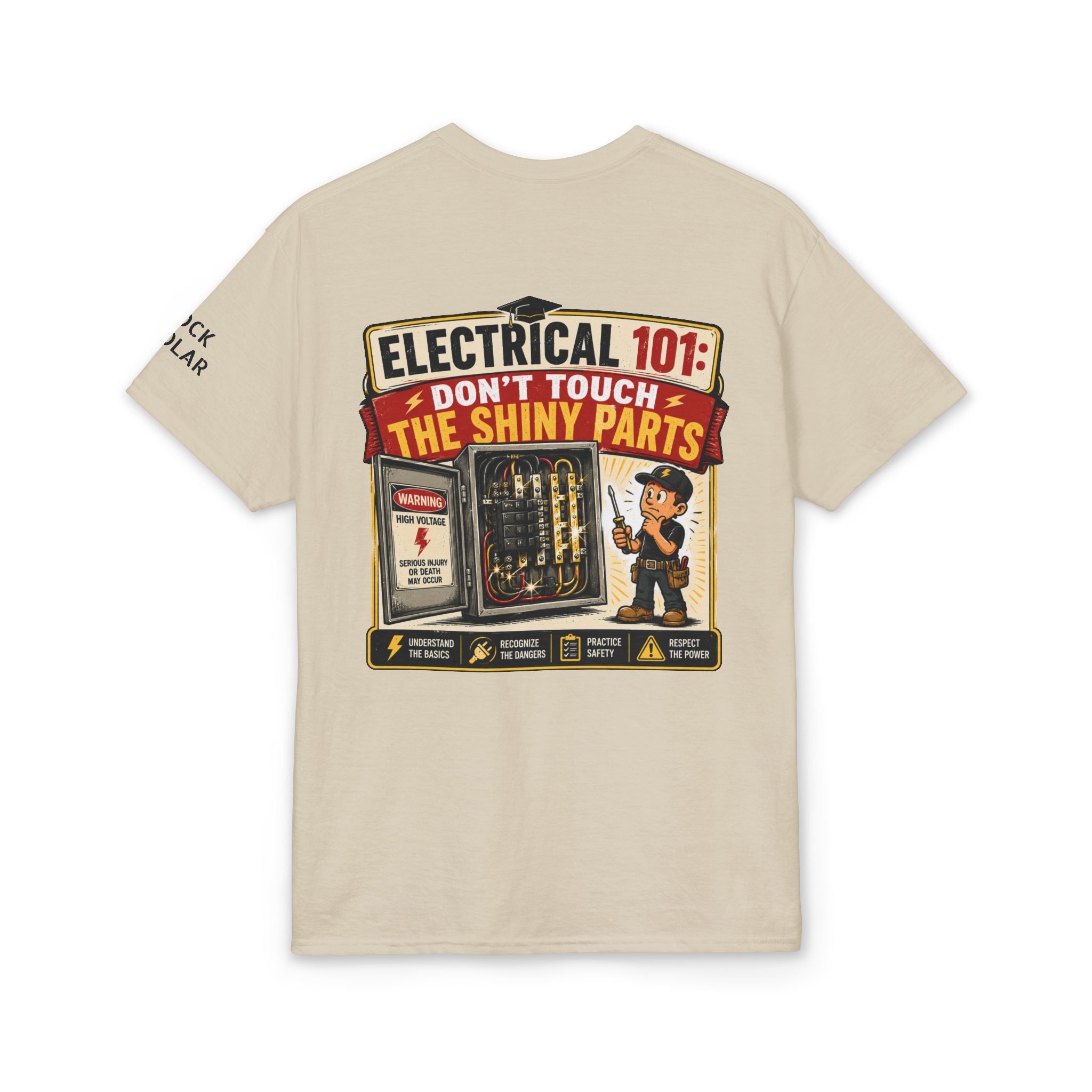 Electrical 101 T-Shirt — "Don't Touch the Shiny Parts" Retro Electrician Tee