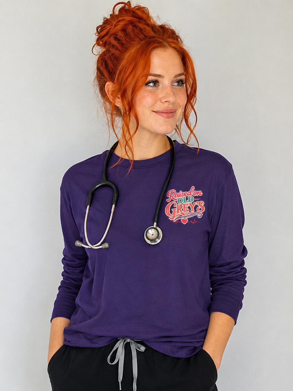 Raised on Old Grey's Shirt | Funny Grey's Anatomy Inspired Long Sleeve | Nostalgic TV Fan Gift | Seattle Grace Era Tee | Comfort Show Long Sleeve Tee