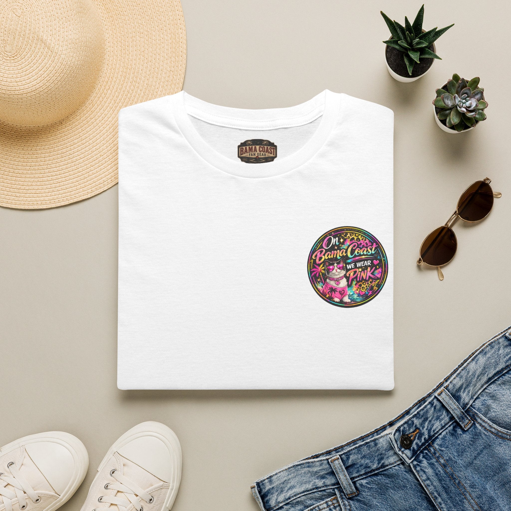On Wednesdays We Wear Pink Cat Shirt | Retro Neon Leopard Print Tee