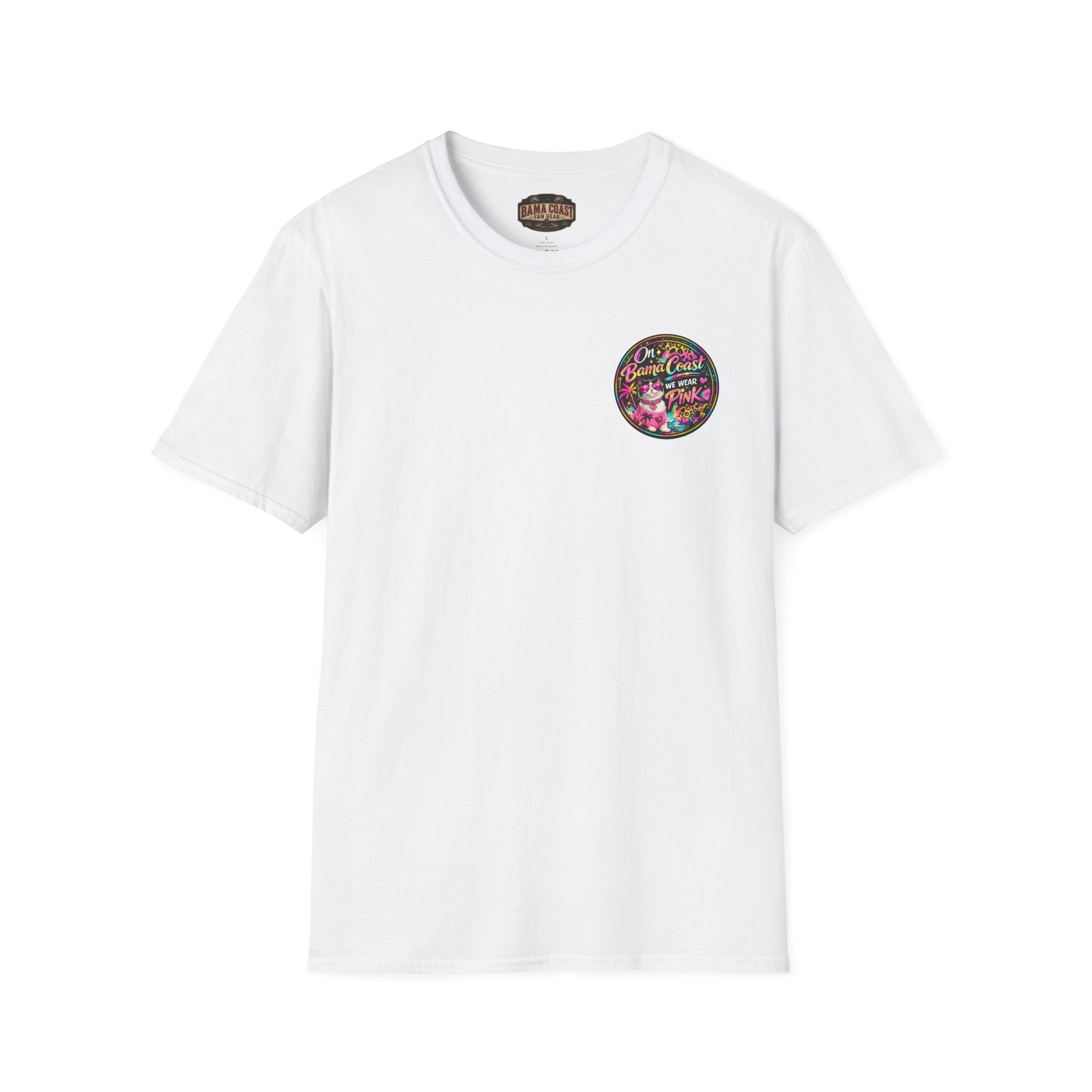 On Wednesdays We Wear Pink Cat Shirt | Retro Neon Leopard Print Tee