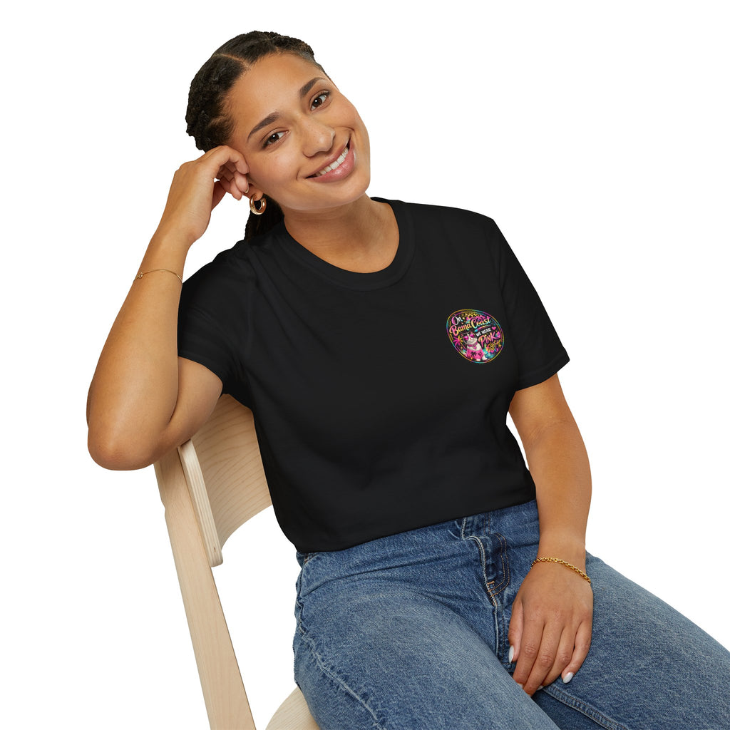 On Wednesdays We Wear Pink Cat Shirt | Retro Neon Leopard Print Tee