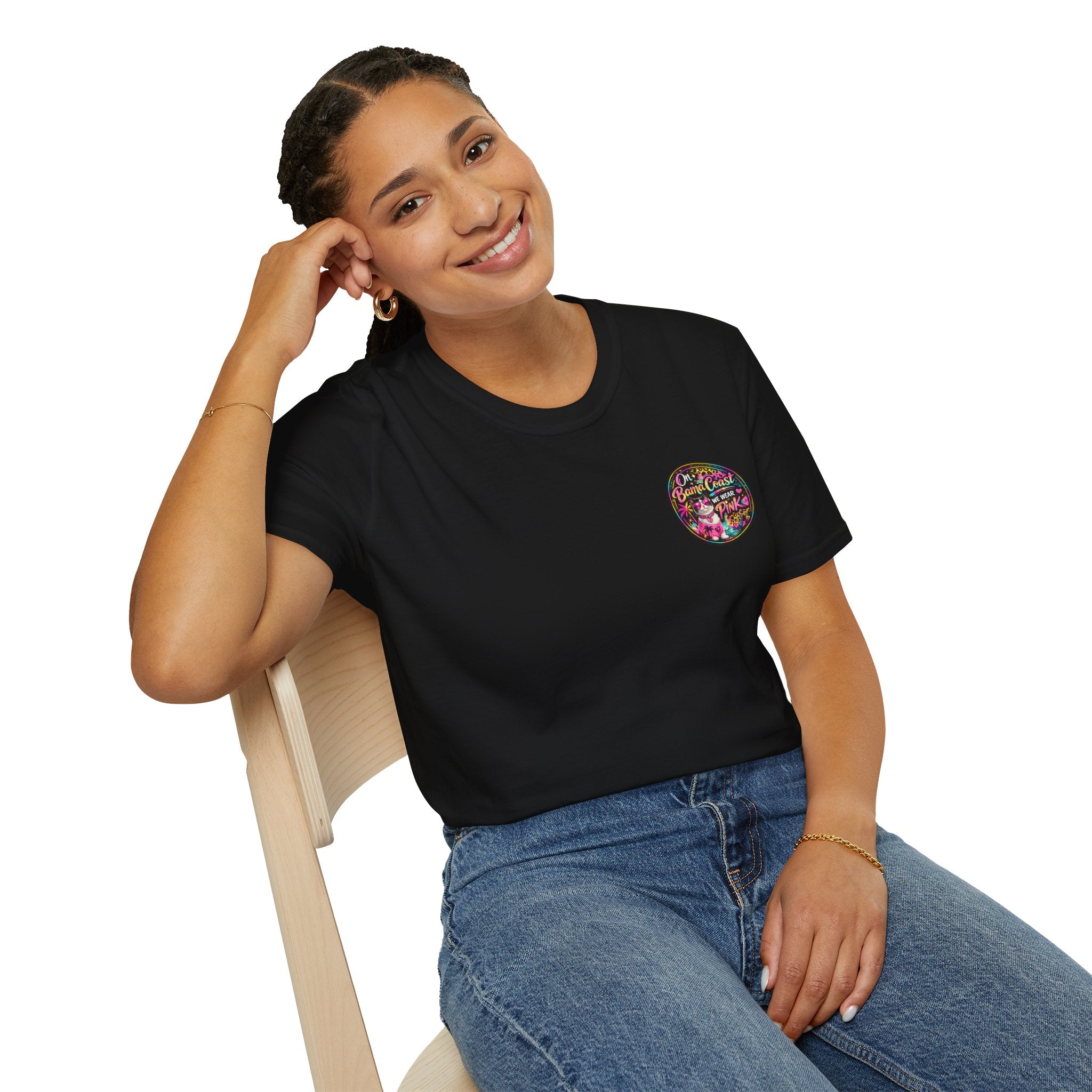 On Wednesdays We Wear Pink Cat Shirt | Retro Neon Leopard Print Tee