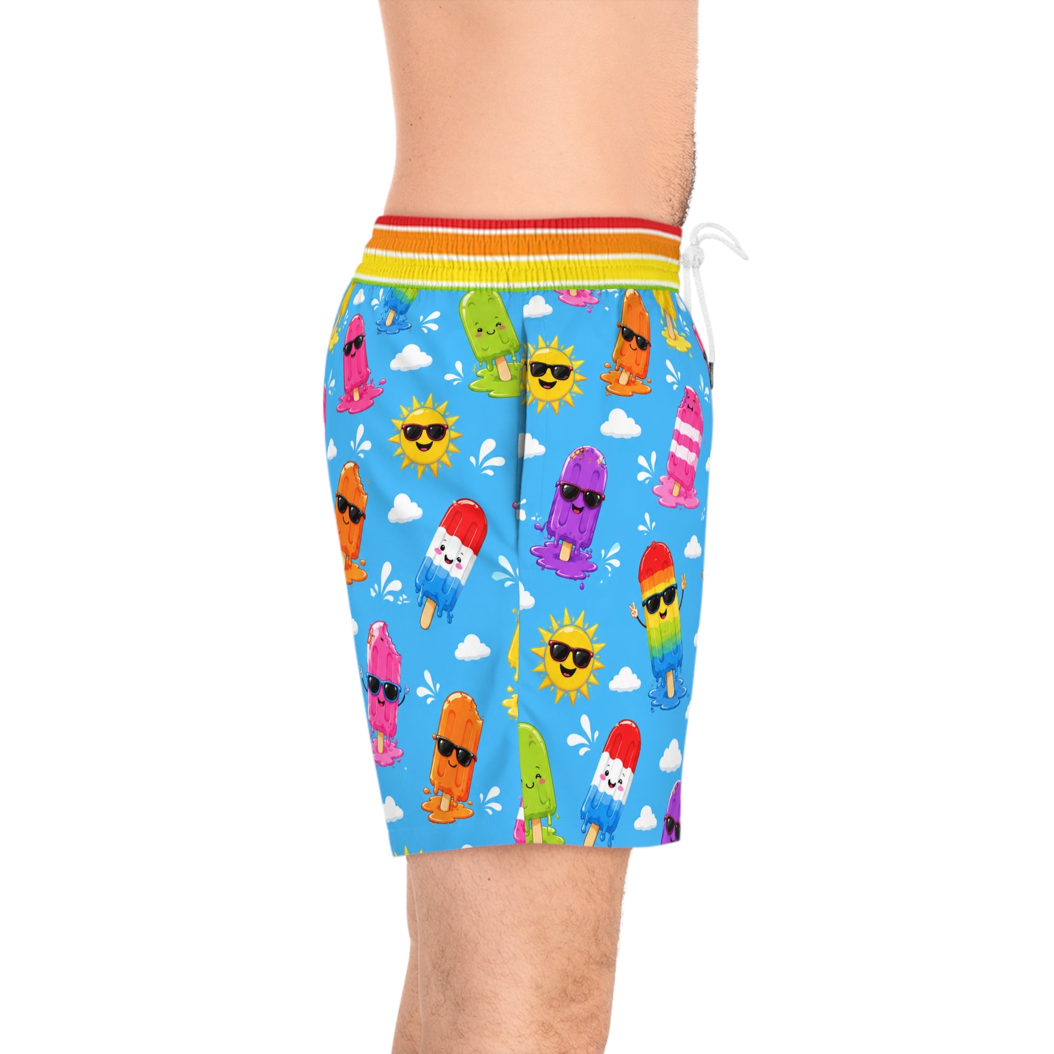 Men's Swim Shorts — Colorful Sunglasses Popsicle Pattern