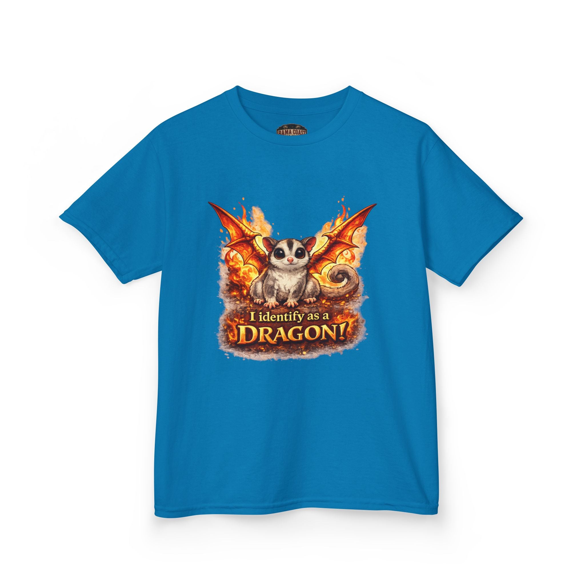 Kids Tee — 'I Identify As a Dragon' Cute Dragon Bat Graphic Shirt for Children