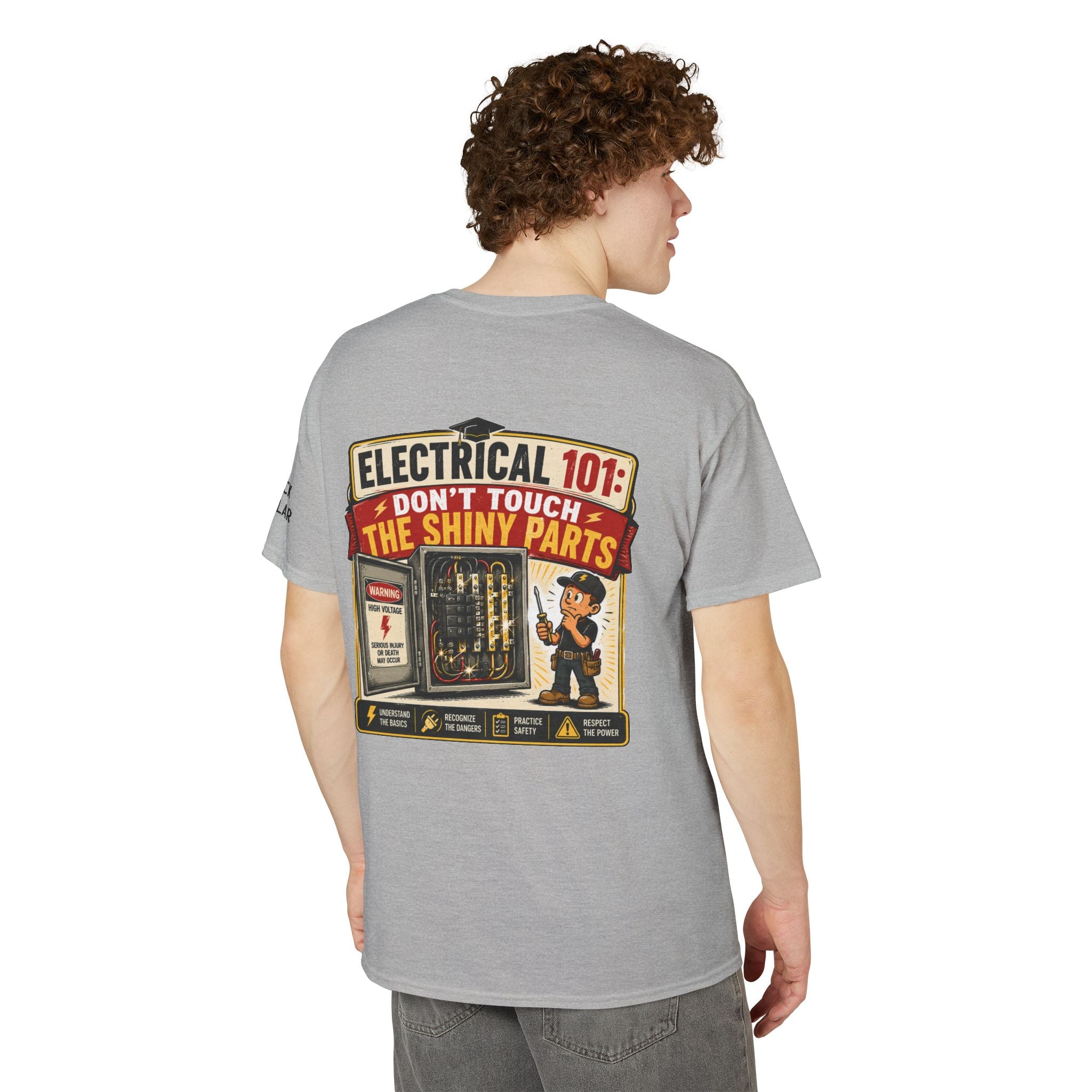 Electrical 101 T-Shirt — "Don't Touch the Shiny Parts" Retro Electrician Tee