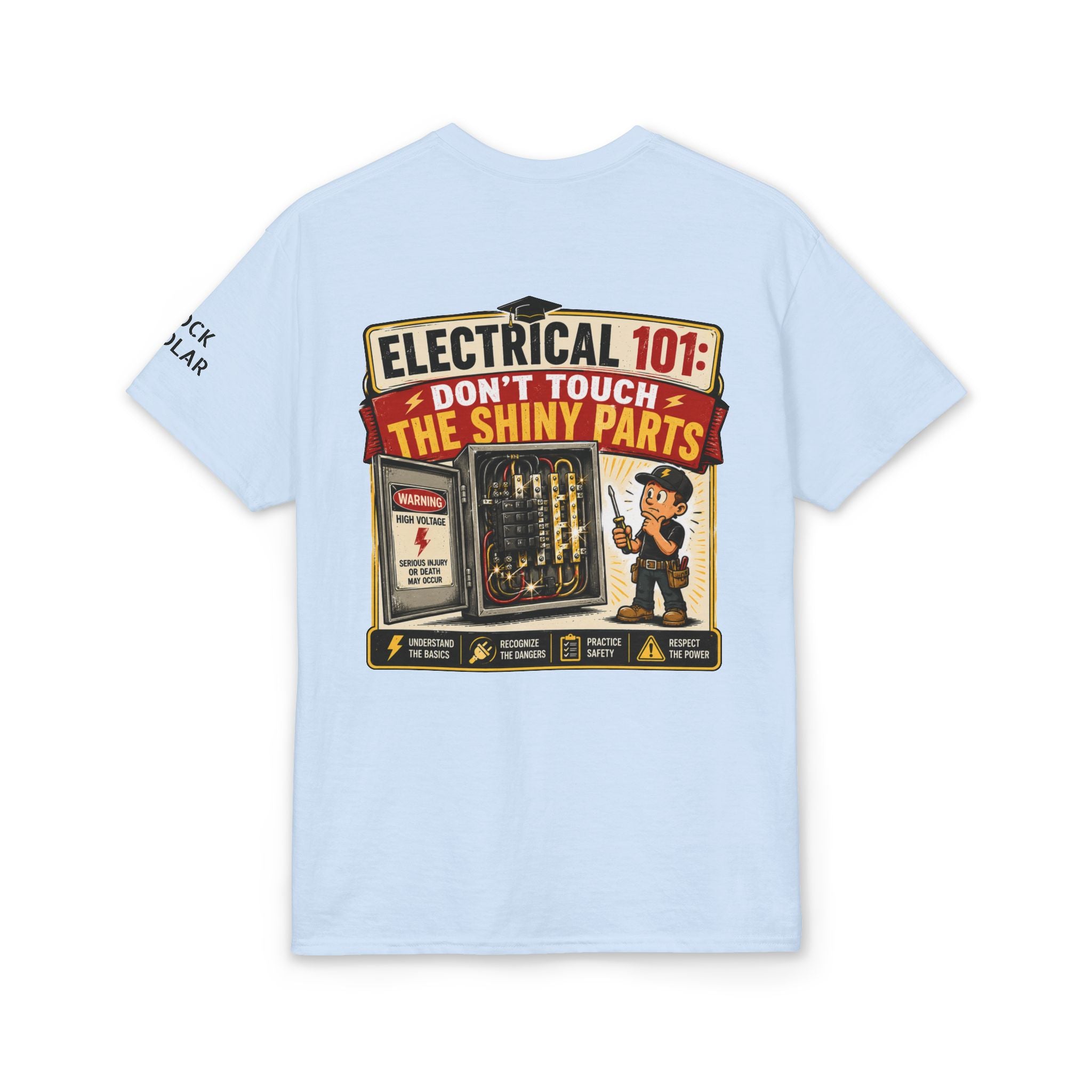 Electrical 101 T-Shirt — "Don't Touch the Shiny Parts" Retro Electrician Tee
