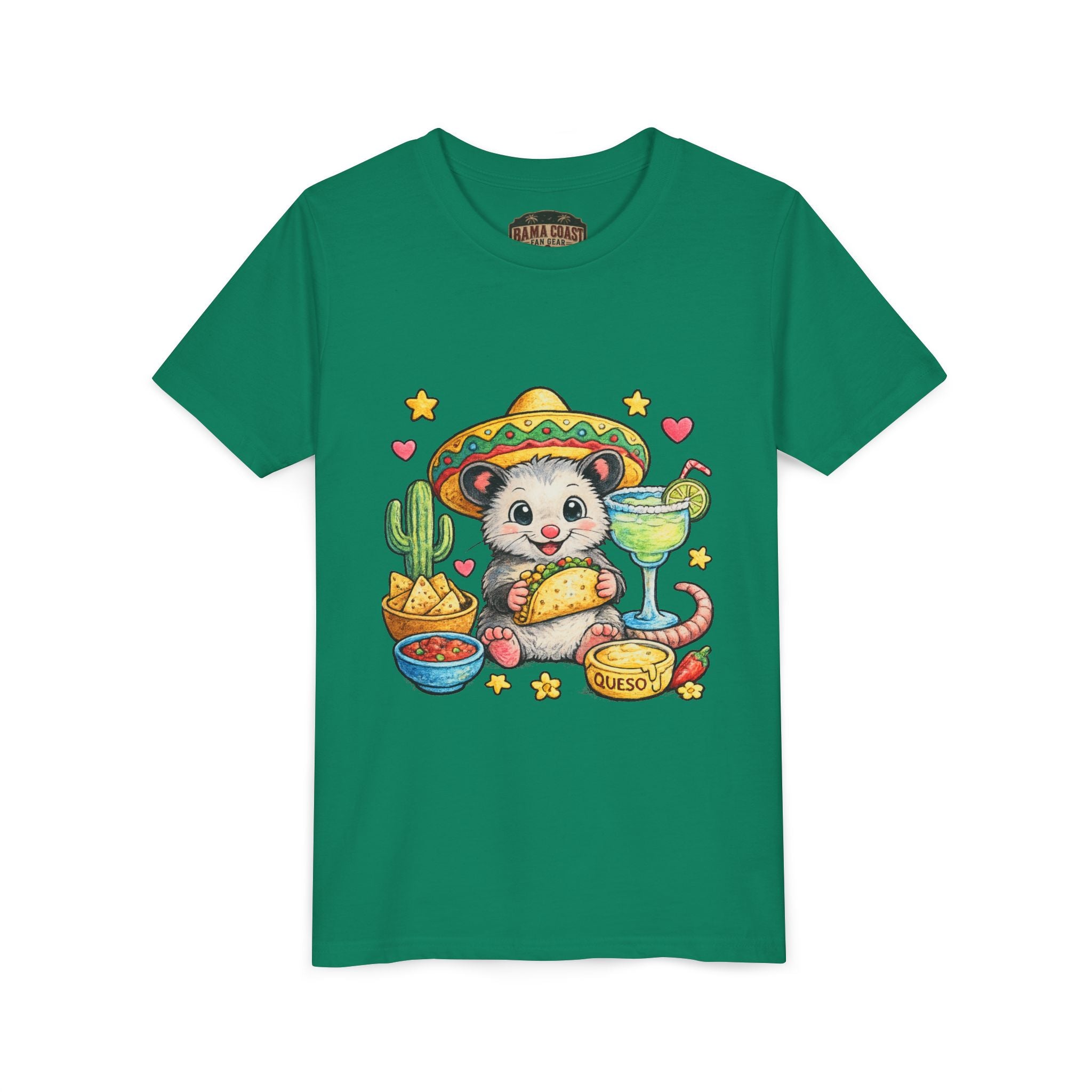 Cute Fiesta Mouse with Taco, Margarita & ‘I Want Tacos’  - Kids' Tee