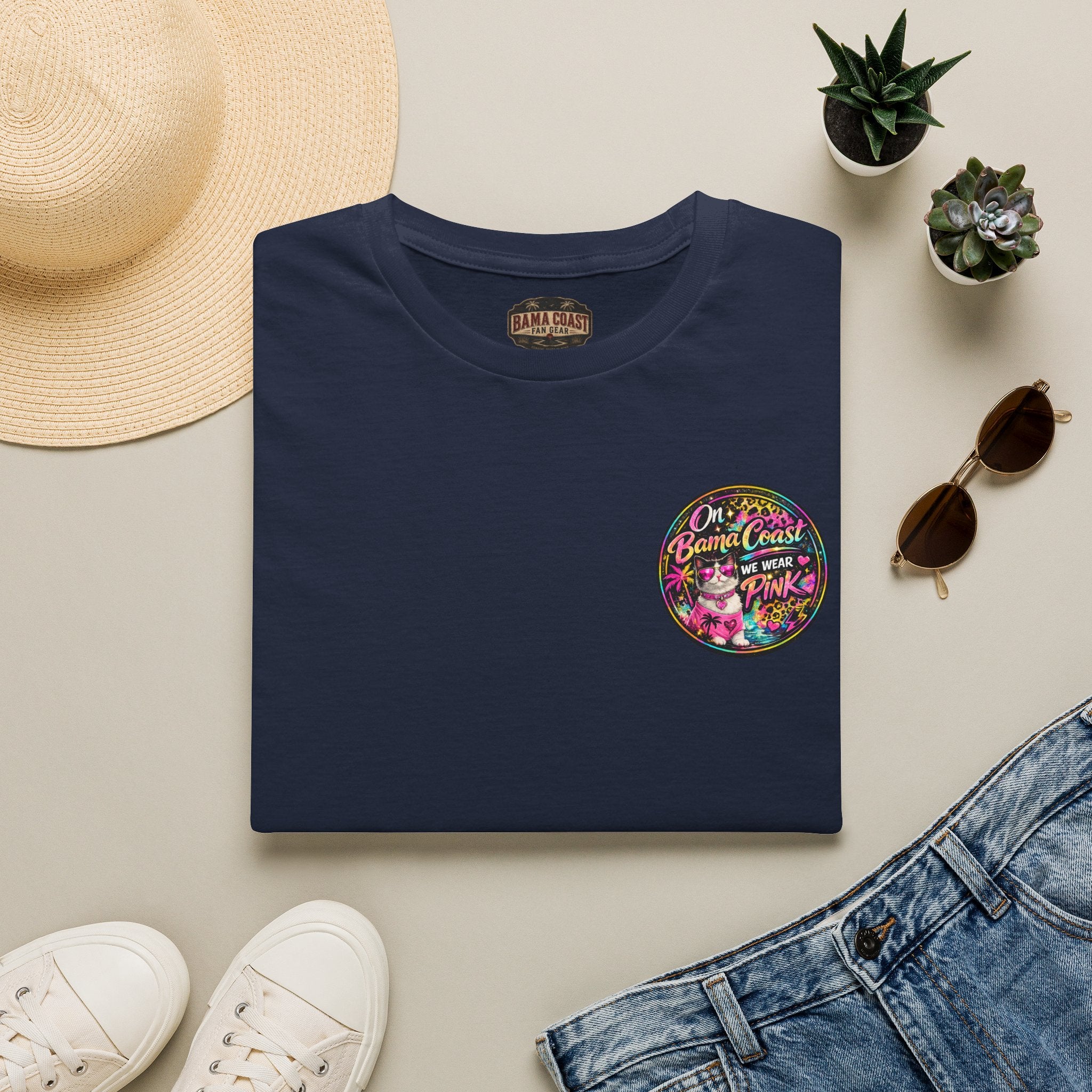 On Wednesdays We Wear Pink Cat Shirt | Retro Neon Leopard Print Tee