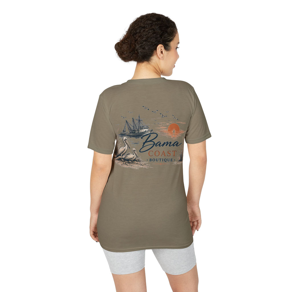 Bama Coast Boutique T-Shirt — Coastal Fishing Sunset Graphic Tee