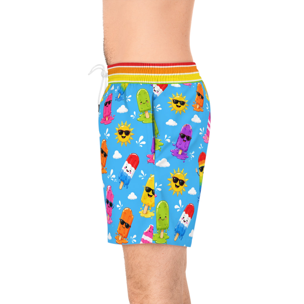 Men's Swim Shorts — Colorful Sunglasses Popsicle Pattern