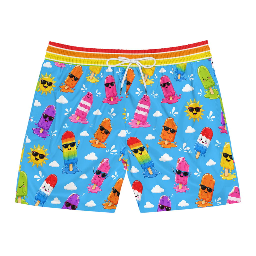 Men's Swim Shorts — Colorful Sunglasses Popsicle Pattern